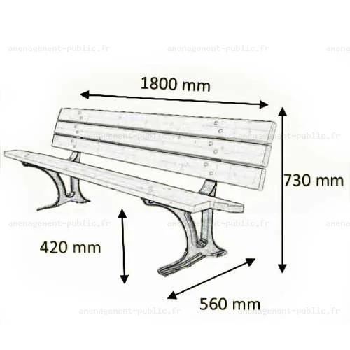 Banc public pour aménagements extérieur